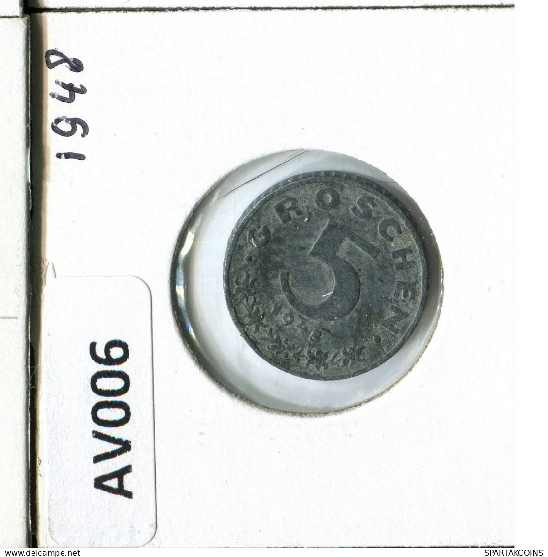 5 GROSCHEN 1948 AUSTRIA Moneda #AV006.E.A - Autriche