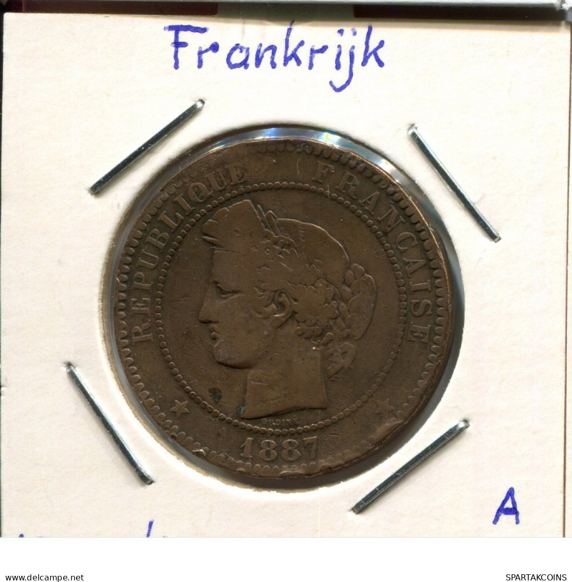 10 CENTIMES 1887 A FRANKREICH FRANCE Französisch Münze #AM078.D.A - 10 Centimes