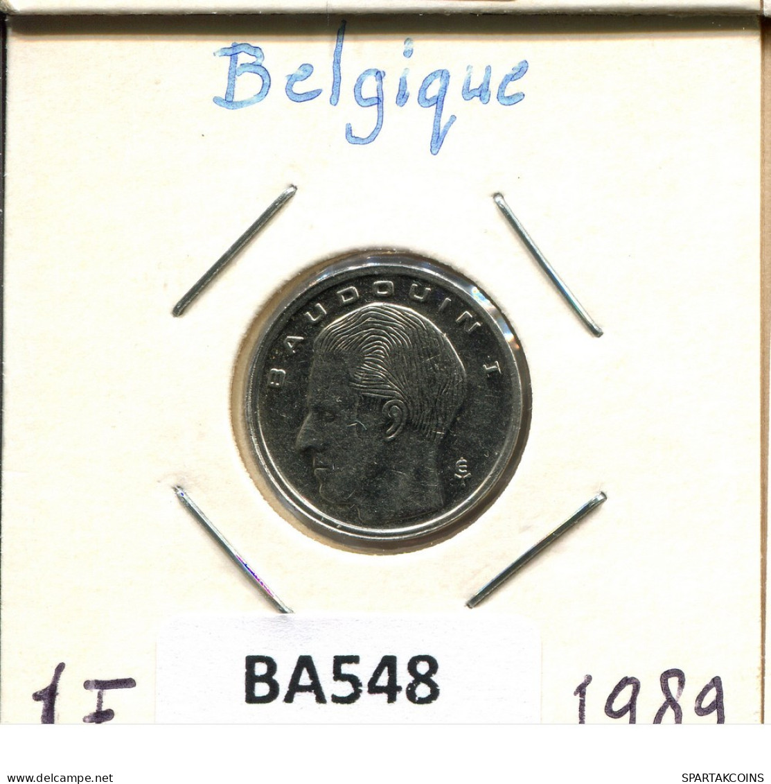 1 FRANC 1989 FRENCH Text BELGIUM Coin #BA548.U.A - 1 Franc