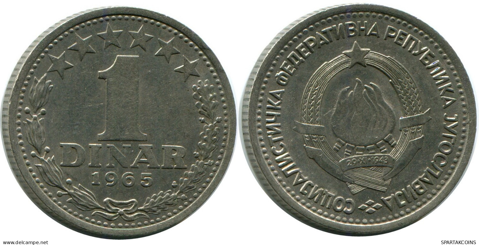 1 DINAR 1965 JUGOSLAWIEN YUGOSLAVIA Münze #AZ590.D.A - Joegoslavië