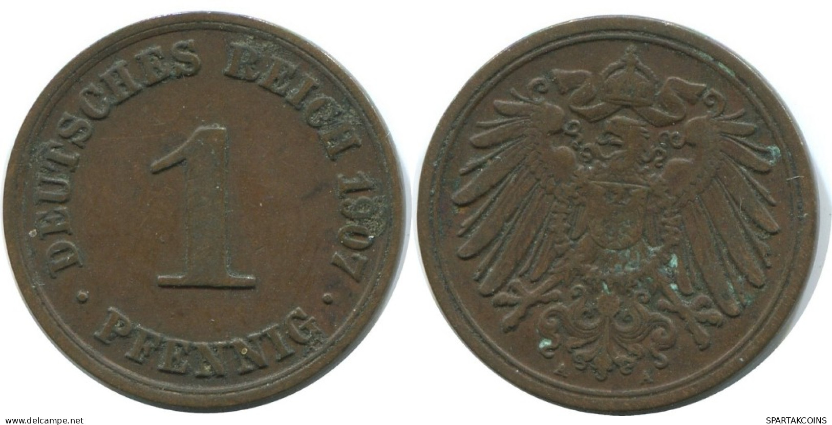 1 PFENNIG 1907 A GERMANY Coin #AE581.U.A - 1 Pfennig