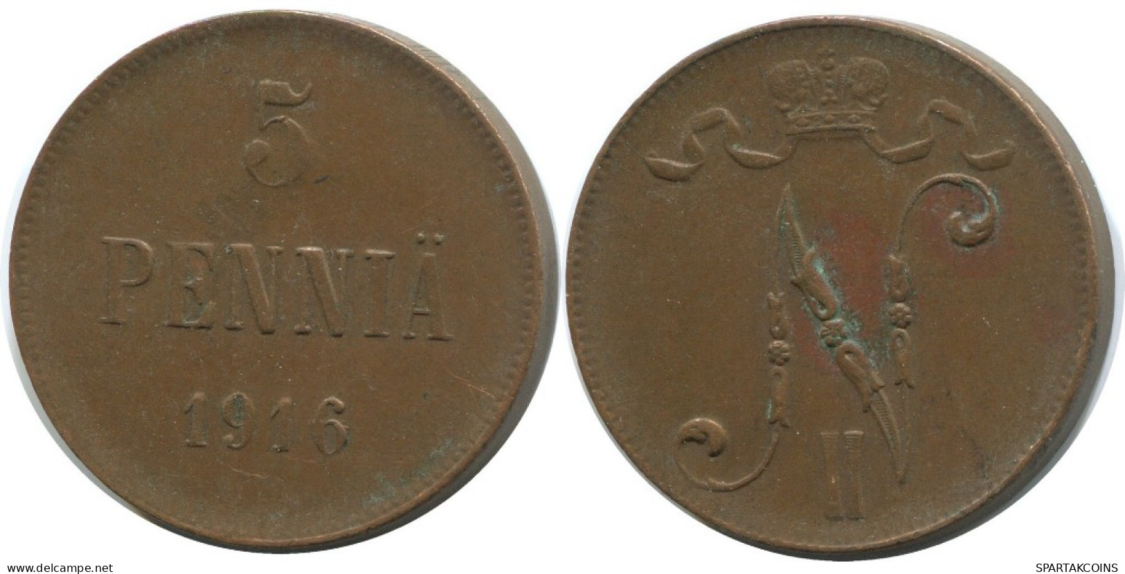 5 PENNIA 1916 FINLAND Coin RUSSIA EMPIRE #AB211.5.U.A - Finnland