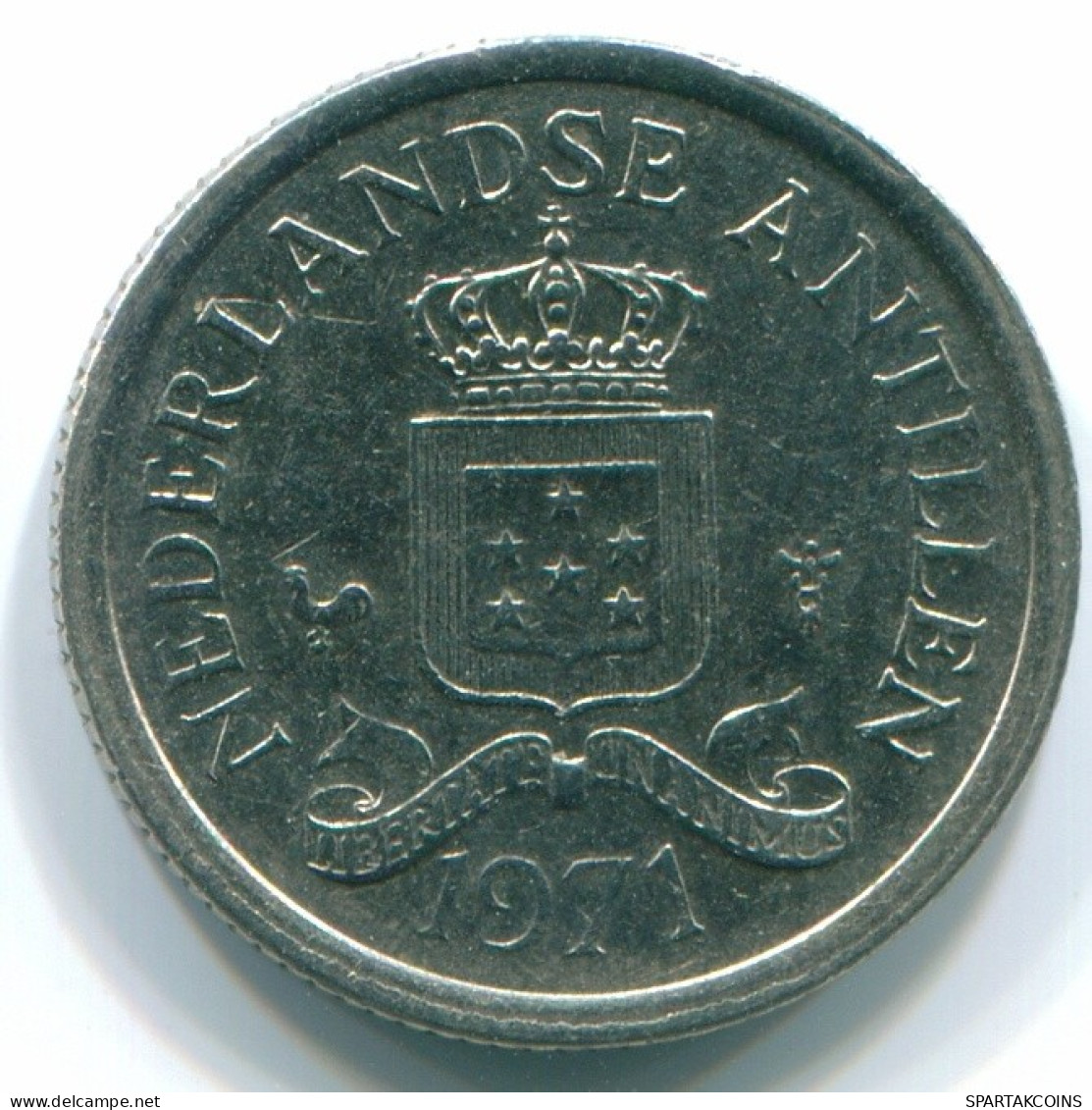 10 CENTS 1971 NIEDERLÄNDISCHE ANTILLEN Nickel Koloniale Münze #S13420.D.A - Antilles Néerlandaises