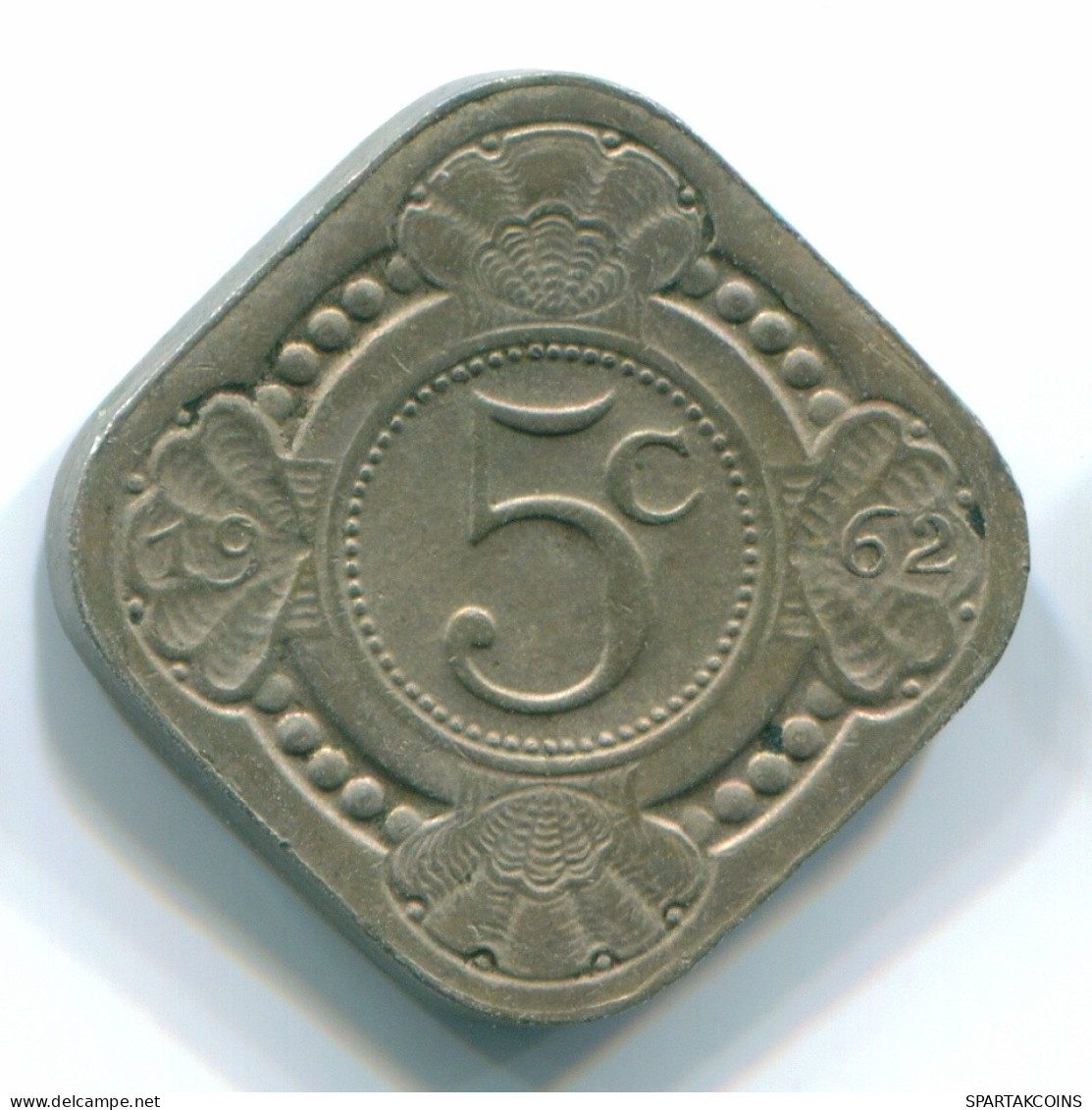 5 CENTS 1962 NIEDERLÄNDISCHE ANTILLEN Nickel Koloniale Münze #S12417.D.A - Antilles Néerlandaises