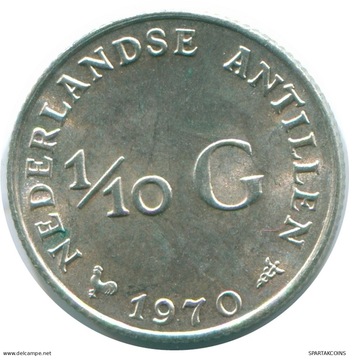 1/10 GULDEN 1970 NETHERLANDS ANTILLES SILVER Colonial Coin #NL12973.3.U.A - Antilles Néerlandaises