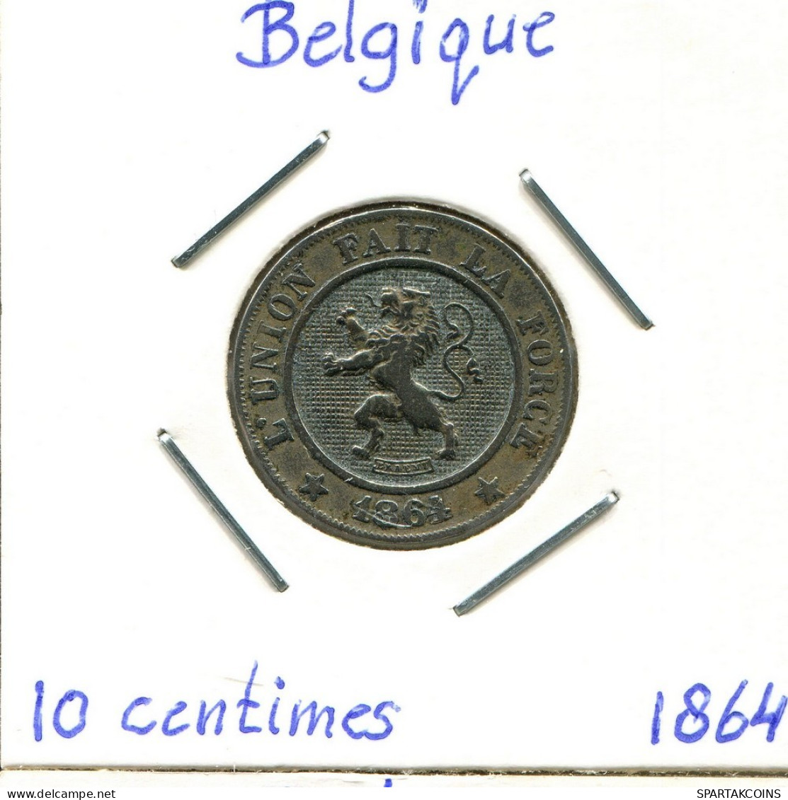 10 CENTIMES 1864 Französisch Text BELGIEN BELGIUM Münze #BA270.D.A - 10 Cent