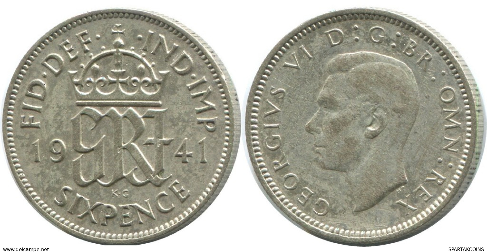 SIXPENCE 1941 UK GBAN BRETAÑA GREAT BRITAIN PLATA Moneda #AG947.1.E.A - H. 6 Pence