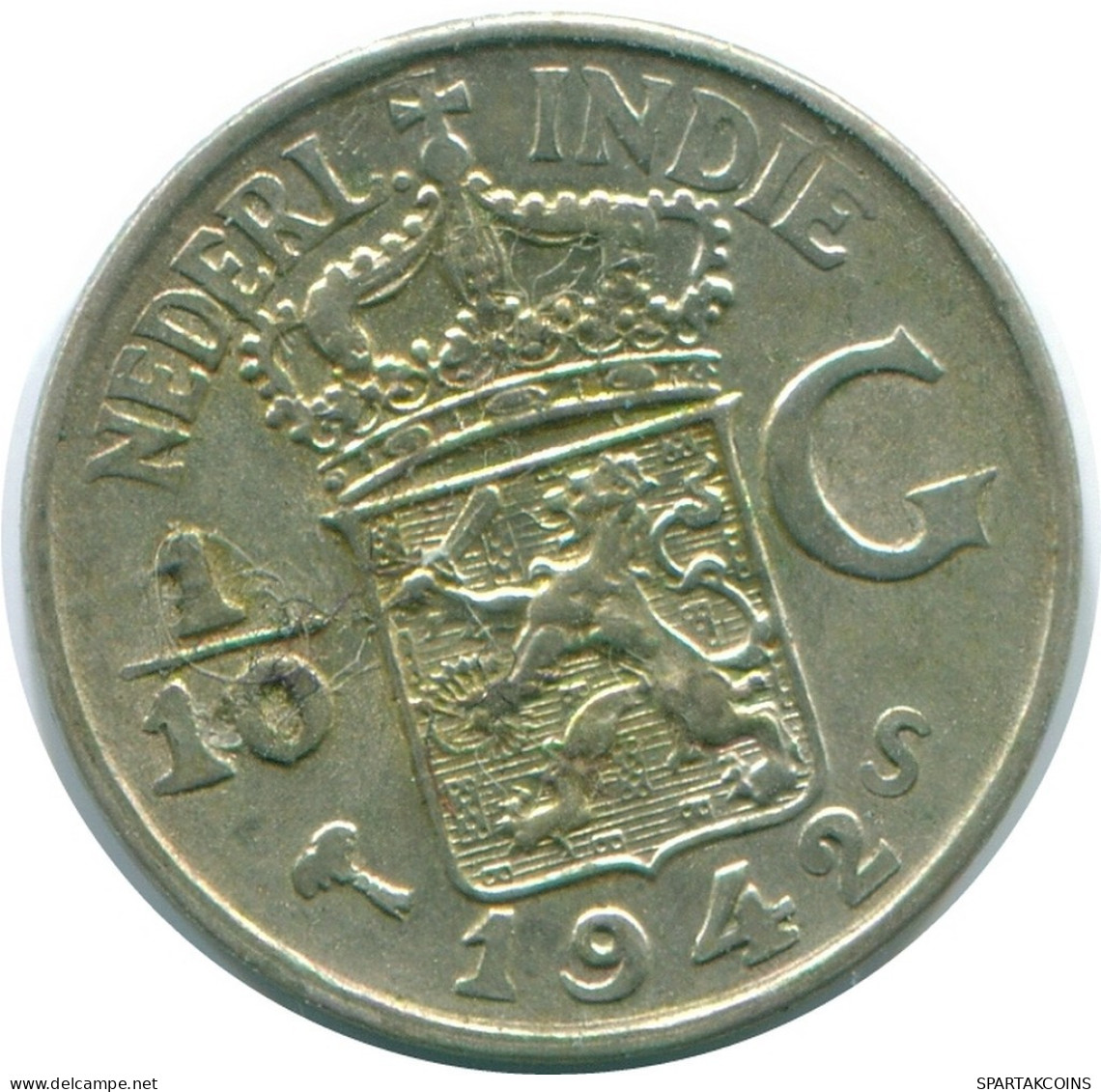 1/10 GULDEN 1942 INDIAS ORIENTALES DE LOS PAÍSES BAJOS PLATA #NL13872.3.E.A - Indes Neerlandesas