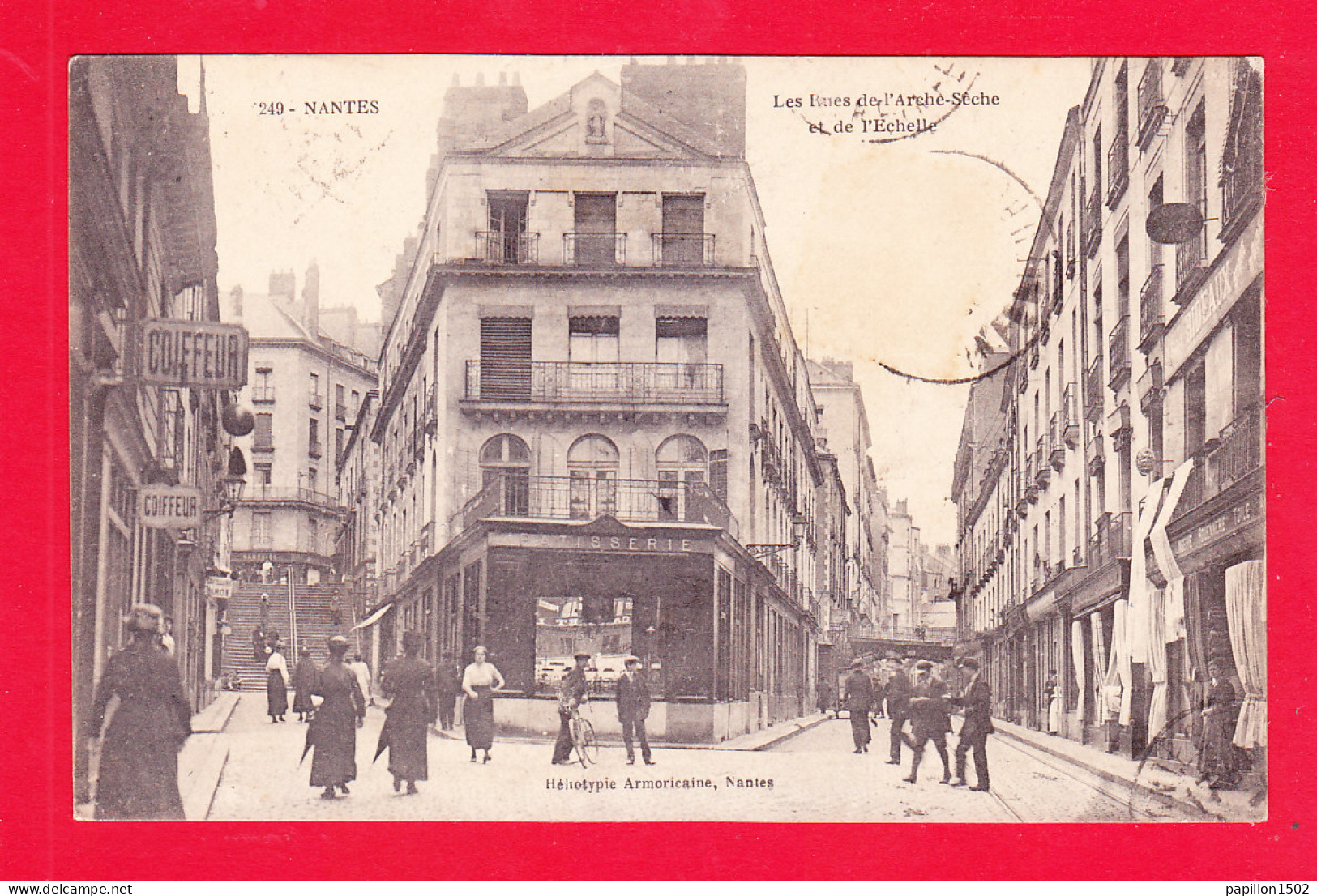 F-44-Nantes-216Ph90  Les Rues De L'Arche Sèche Et De L'Echelle, Animation, Cpa BE - Nantes