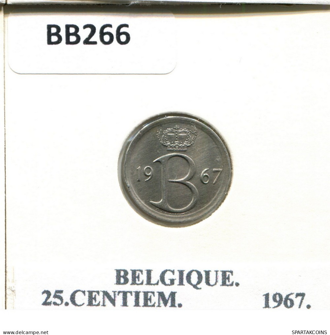 25 CENTIMES 1967 Französisch Text BELGIEN BELGIUM Münze #BB266.D.A - 25 Cent