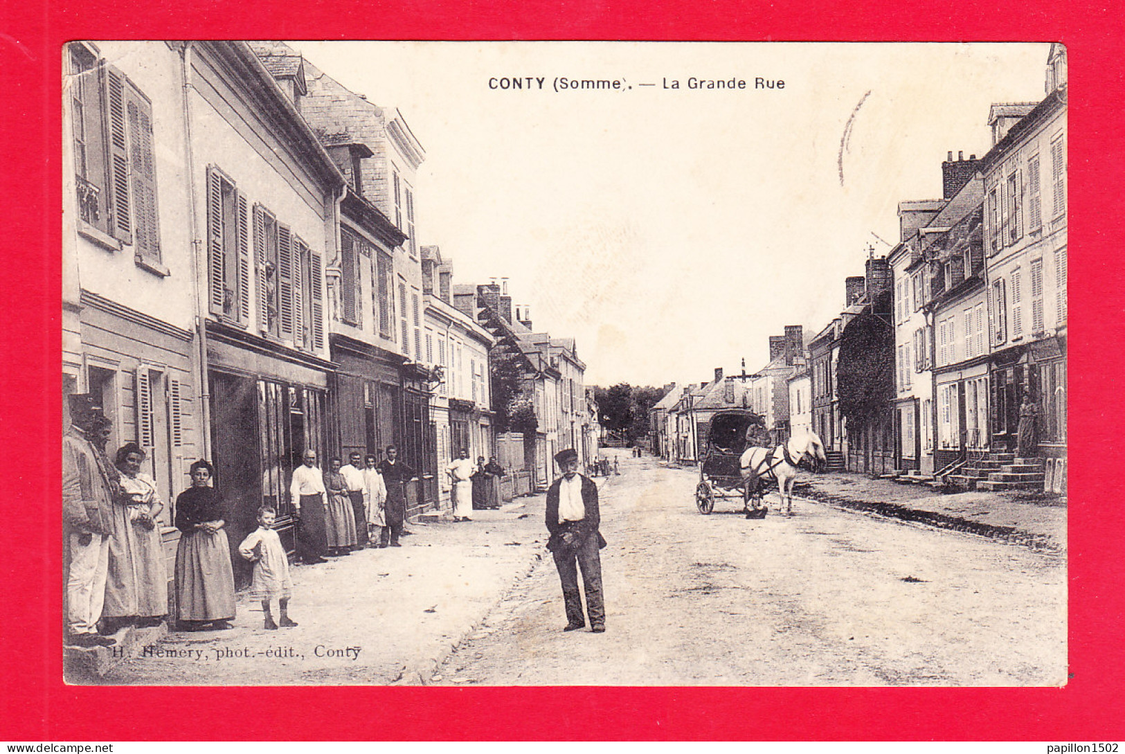 F-80-Conty-06Ph90  La Grande Rue, Animation, Cpa  - Conty