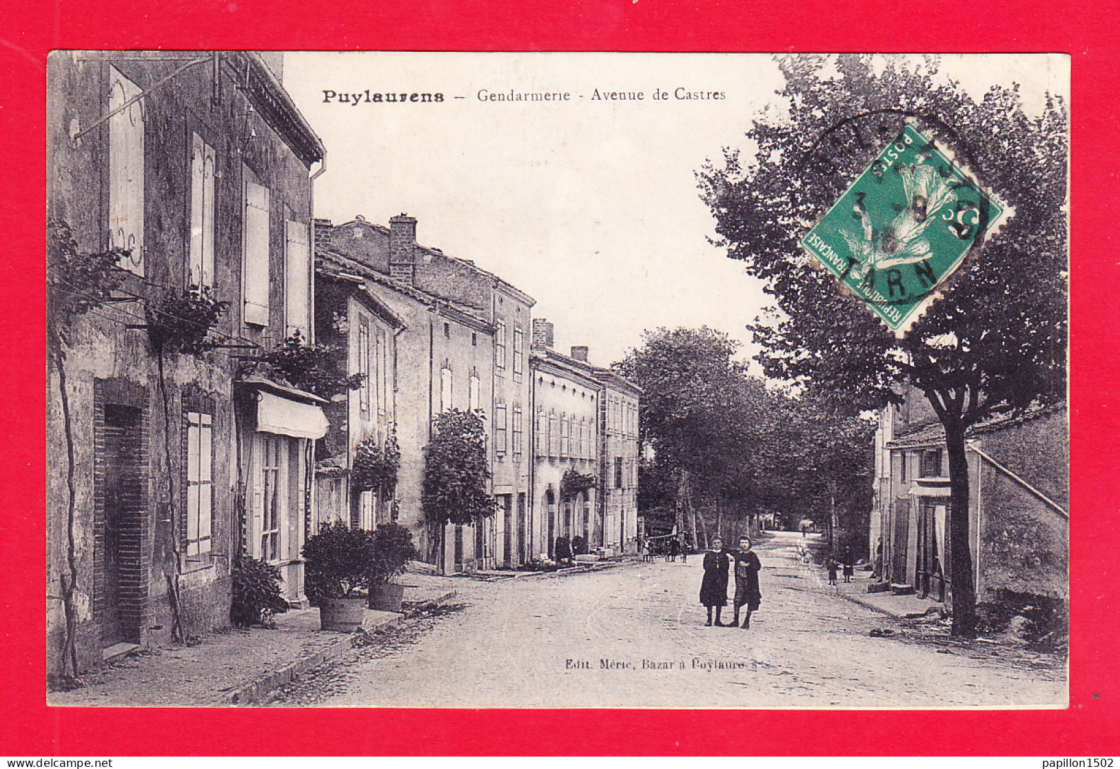 F-81-Puylaurens-02Ph108  La Gendarmerie, Avenue De Castres, Cpa BE - Puylaurens