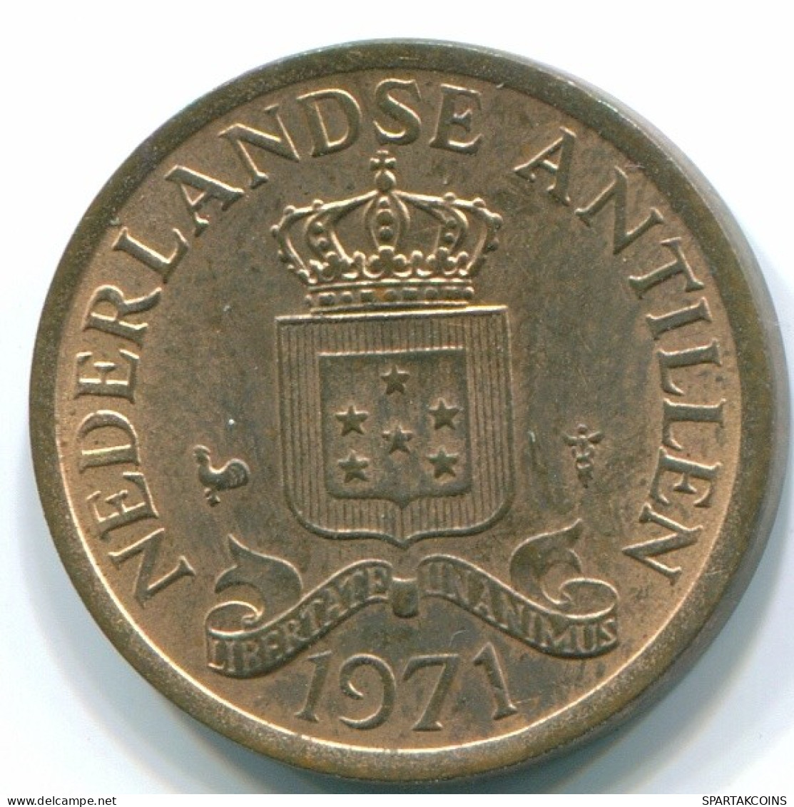1 CENT 1971 ANTILLES NÉERLANDAISES Bronze Colonial Pièce #S10611.F.A - Nederlandse Antillen