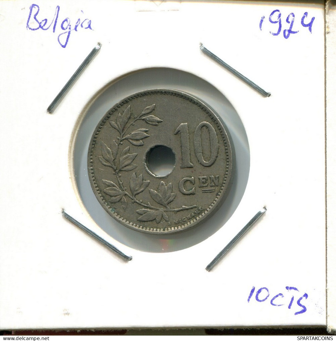 10 CENTIMES 1924 DUTCH Text BELGIEN BELGIUM Münze #AU602.D.A - 10 Cent