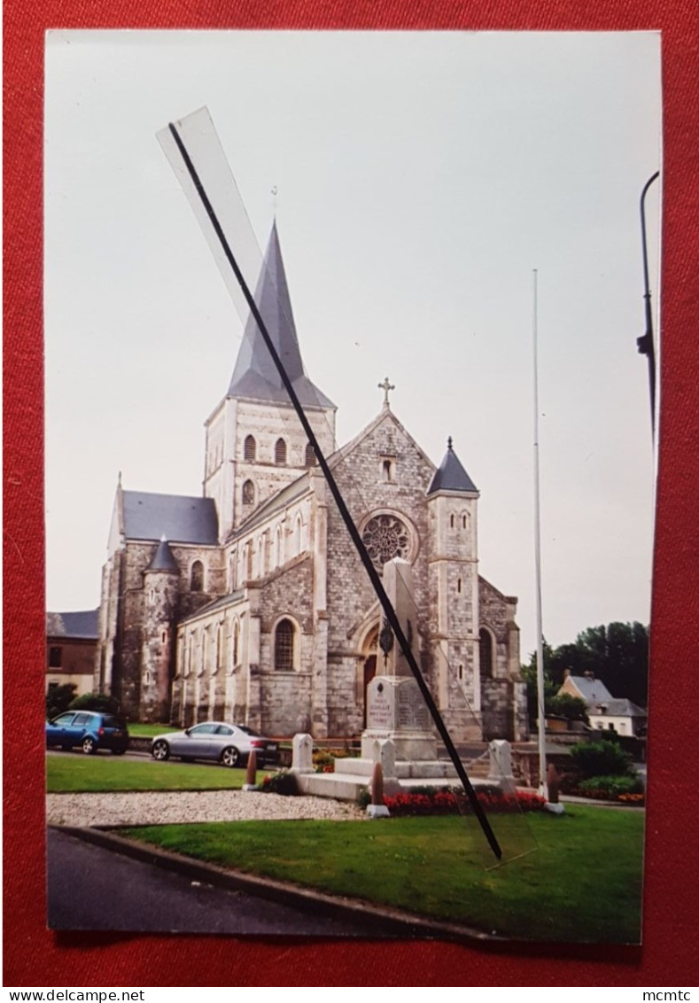 Carte Moderne - Photo Collée Sur Papier - 76 -  Ourville - Eglise - Ourville En Caux