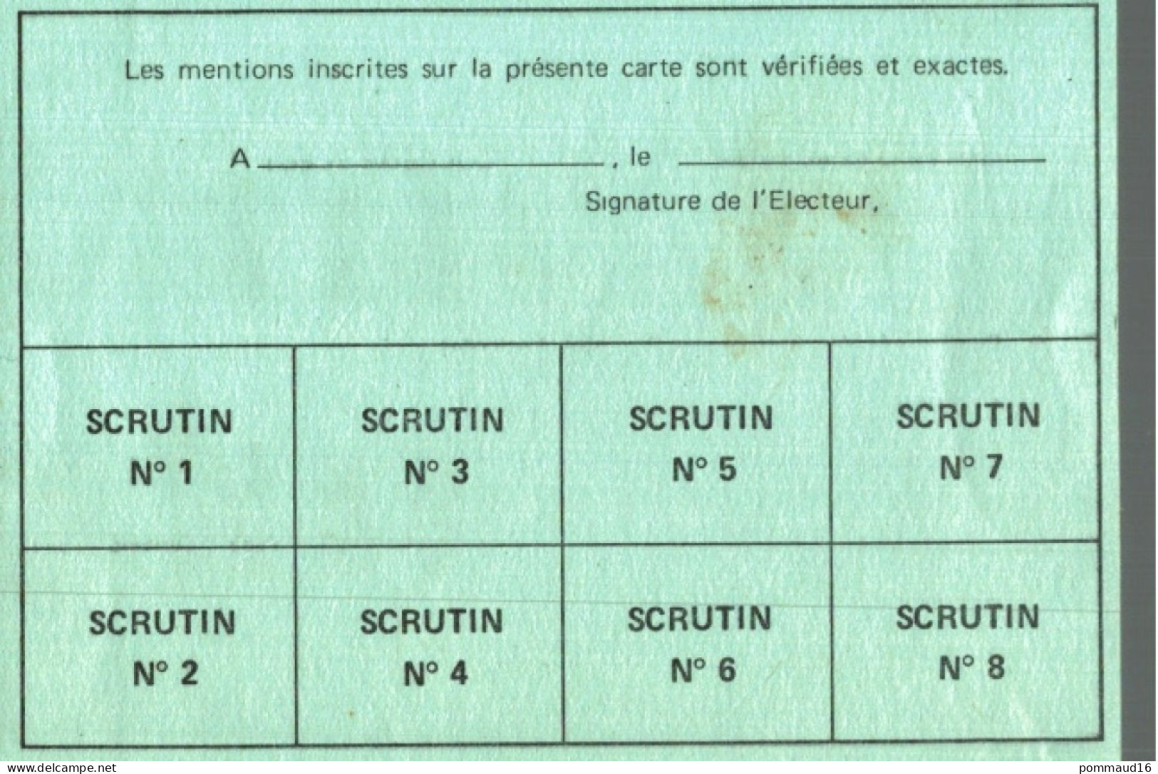 Carte électeur Mutualité Sociale Agricole De La Vienne, 1977 - Unclassified