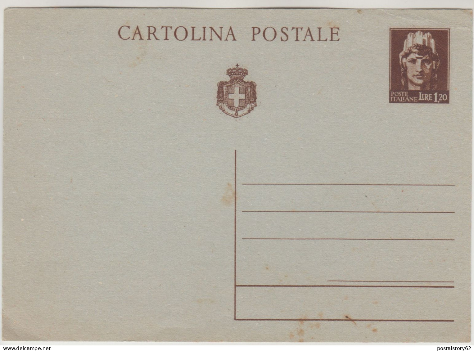 Regno D'Italia, Luogotenenza. Cartolina Intero Postale Da Lire 1,20 Non Viaggiata 1945 - Storia Postale