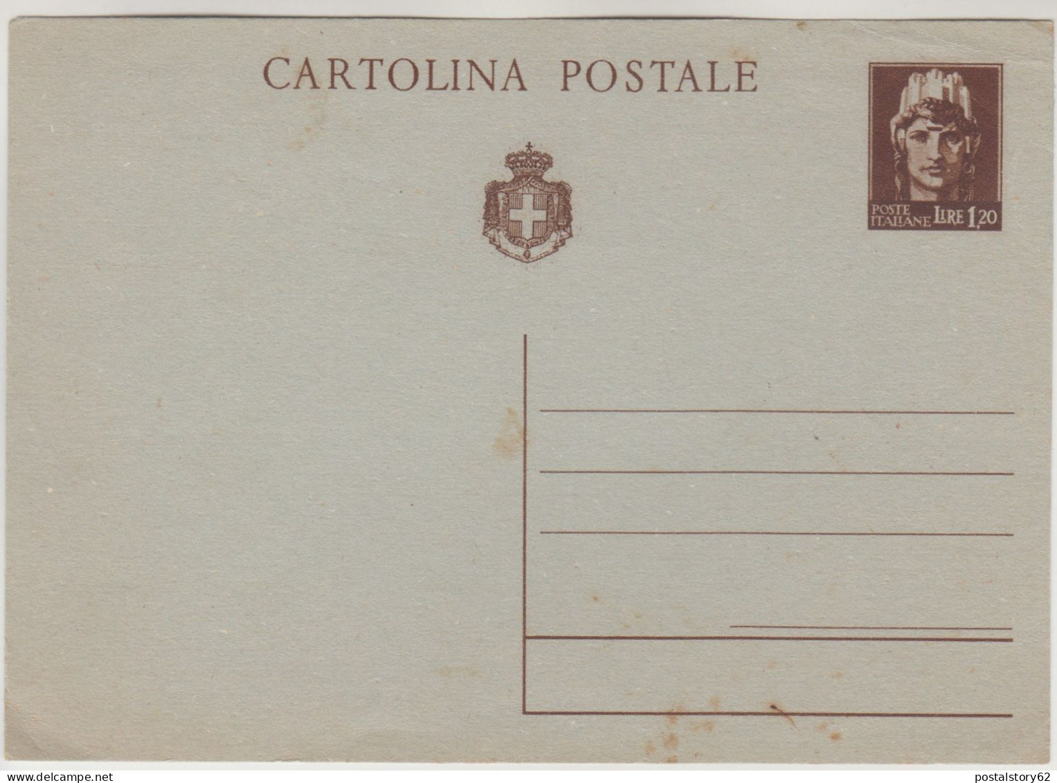 Regno D'Italia, Luogotenenza. Cartolina Intero Postale Da Lire 1,20 Non Viaggiata 1945 - Marcophilie