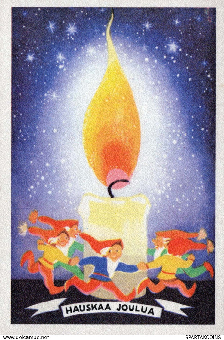 Buon Anno Natale CANDELA Vintage Cartolina CPSM #PBN867.A - Nouvel An