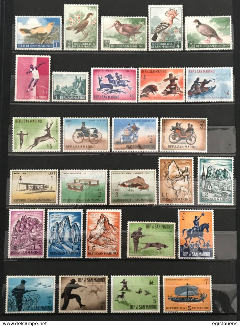 Lot De 73 Timbres Saint-Marin 1960 / 1969 - Andere & Zonder Classificatie