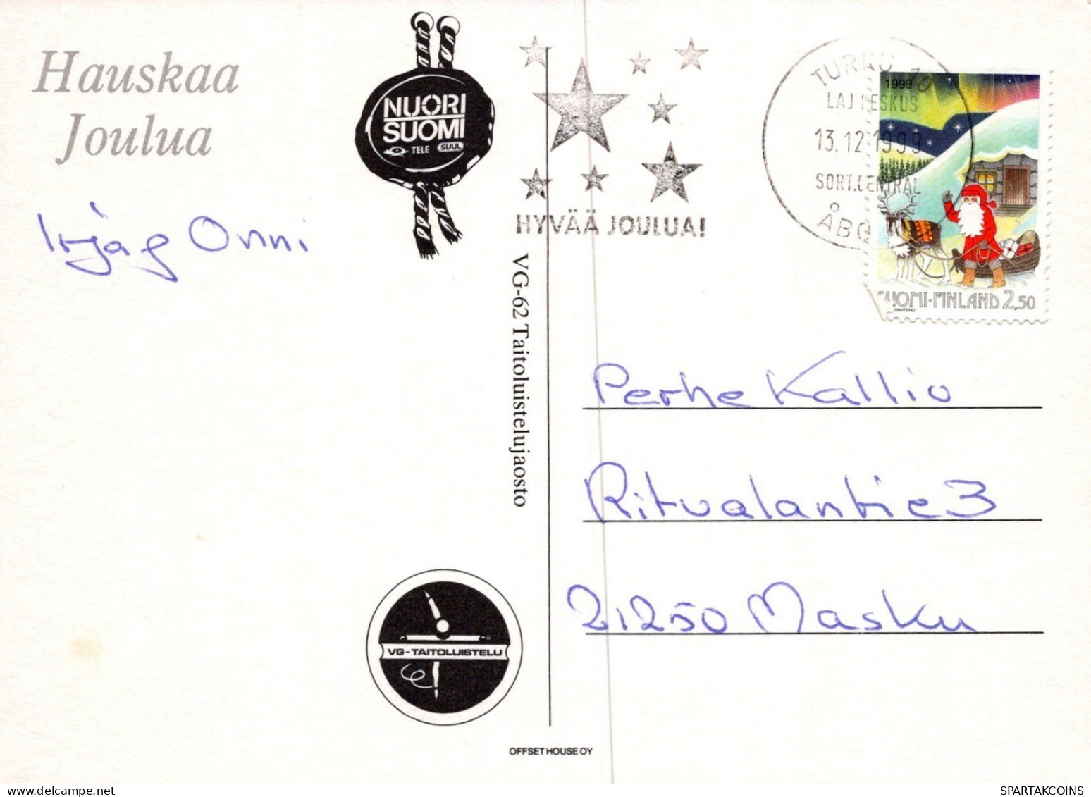 WEIHNACHTSMANN SANTA CLAUS WEIHNACHTSFERIEN Vintage Postkarte CPSM #PAK875.A - Santa Claus