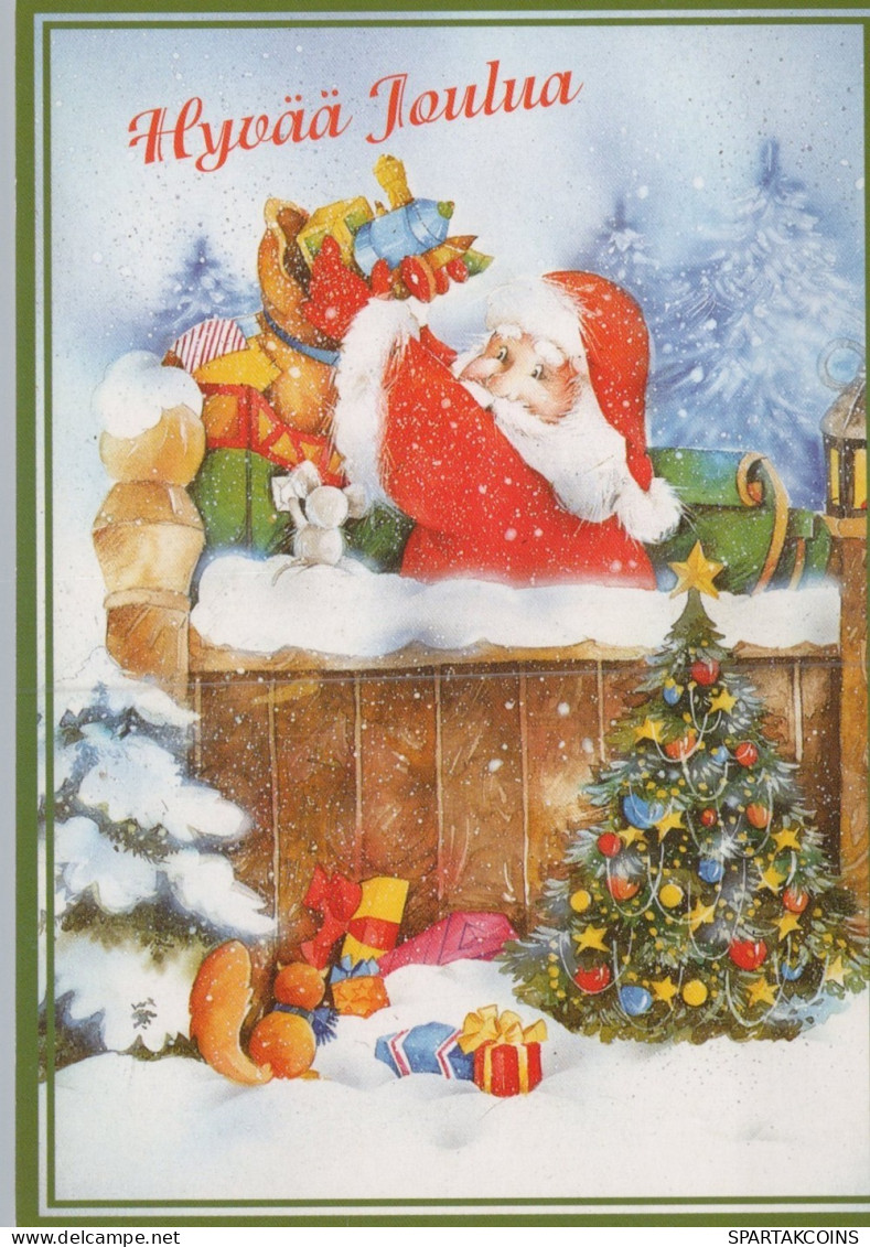 PÈRE NOËL NOËL Fêtes Voeux Vintage Carte Postale CPSM #PAK732.A - Santa Claus