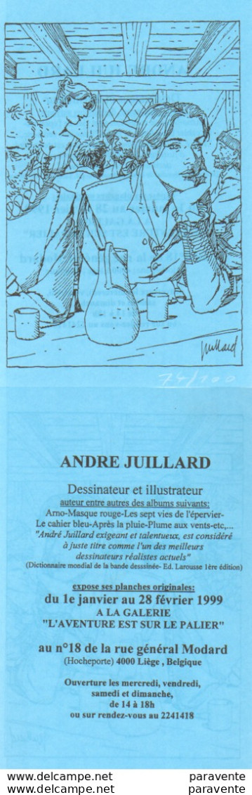 JUILLARD : Carte Exposition LIBRAIRIE à LIEGE ( Numerotée) - Juillard