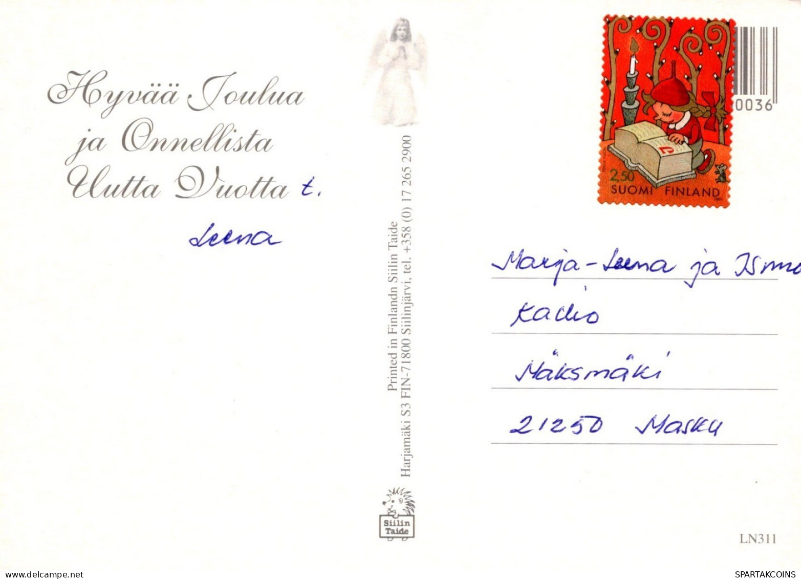 ÁNGEL NAVIDAD Vintage Tarjeta Postal CPSM #PAH935.A - Engel