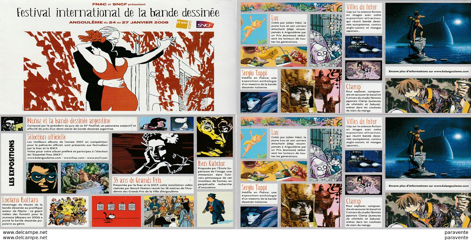 JUILLARD : Depliant Avec Un Petit Visuel De Affiche De Juillard Pour SALON ANGOULEME 2008 (aussi LOU MUNOZ TOPPI ) - Juillard