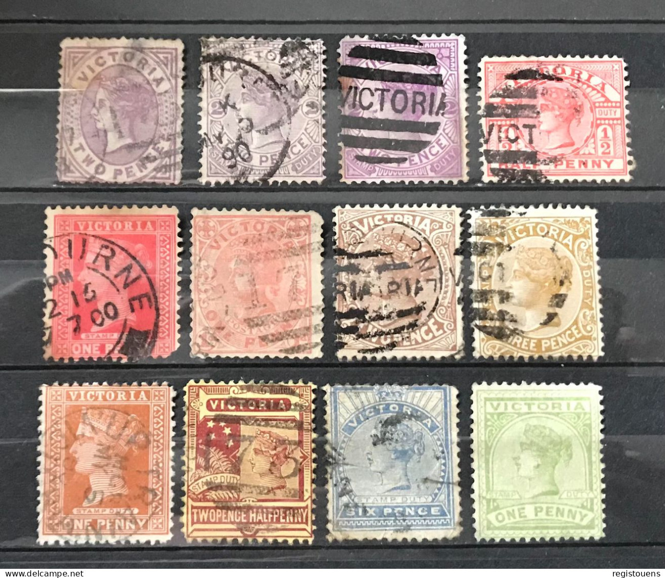 Lot De 12 Timbres Oblitérés Australie Victoria - Oblitérés