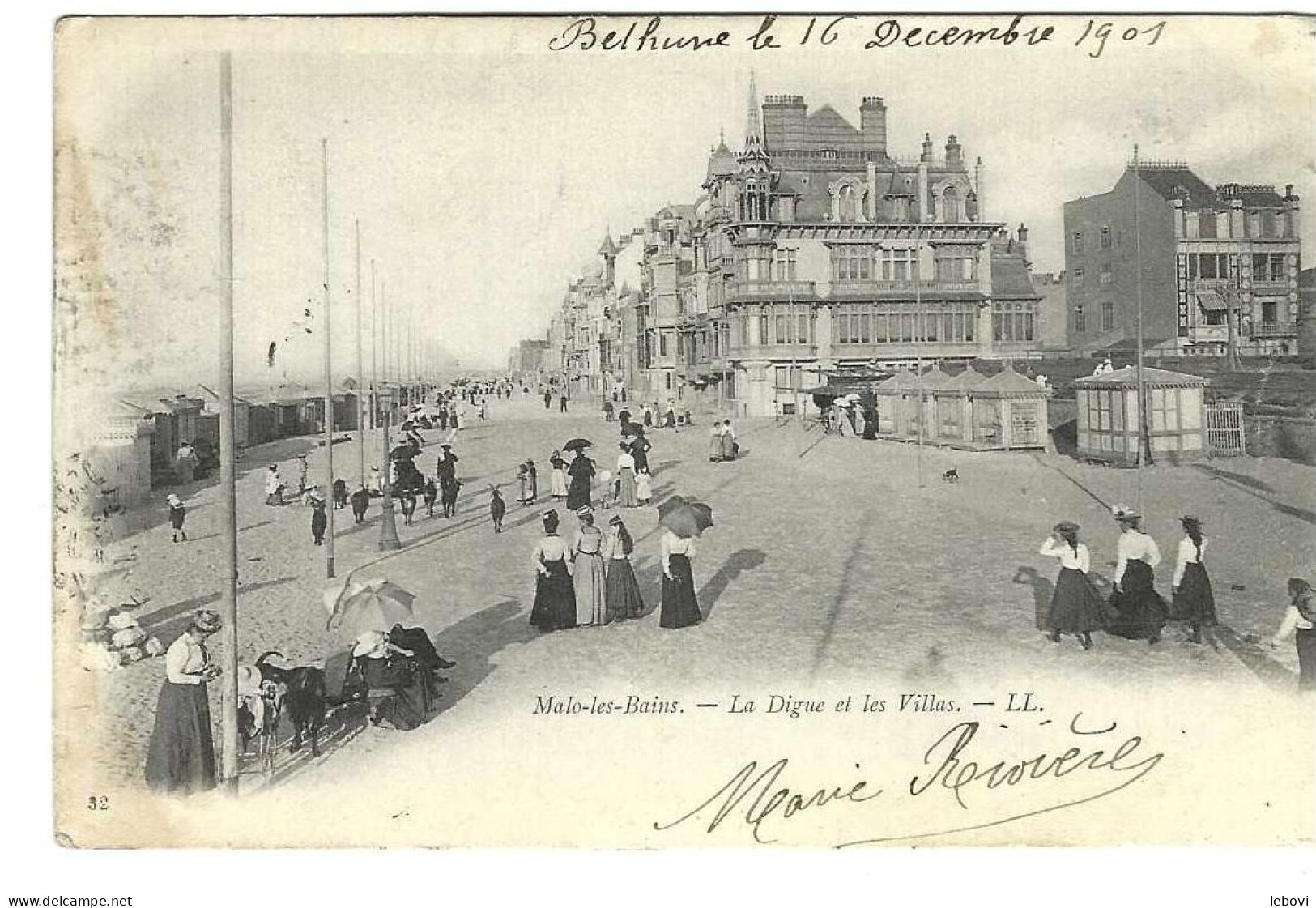 France – MALO – LES – BAINS « La Digue Et Les Villas » (1901) - Malo Les Bains