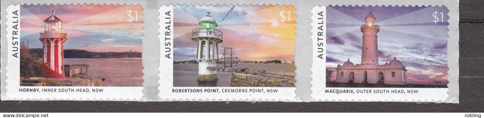 Australia 2018 Lighthouses Of Sydney. Self Adhesive Set 3 - Vuurtorens