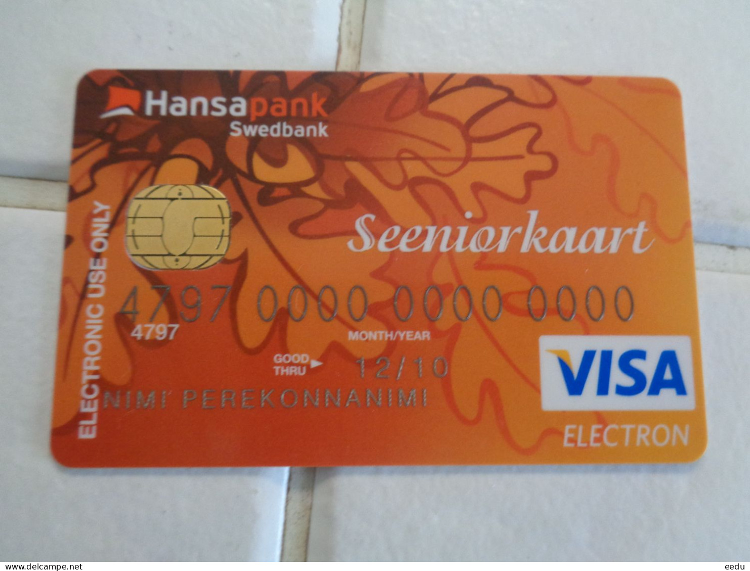 Estonia Bank Card - Credit Cards (Exp. Date Min. 10 Years)