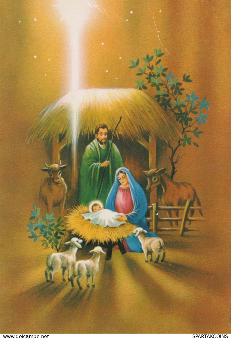 Jungfrau Maria Madonna Jesuskind Weihnachten Religion Vintage Ansichtskarte Postkarte CPSM #PBB931.A - Vierge Marie & Madones