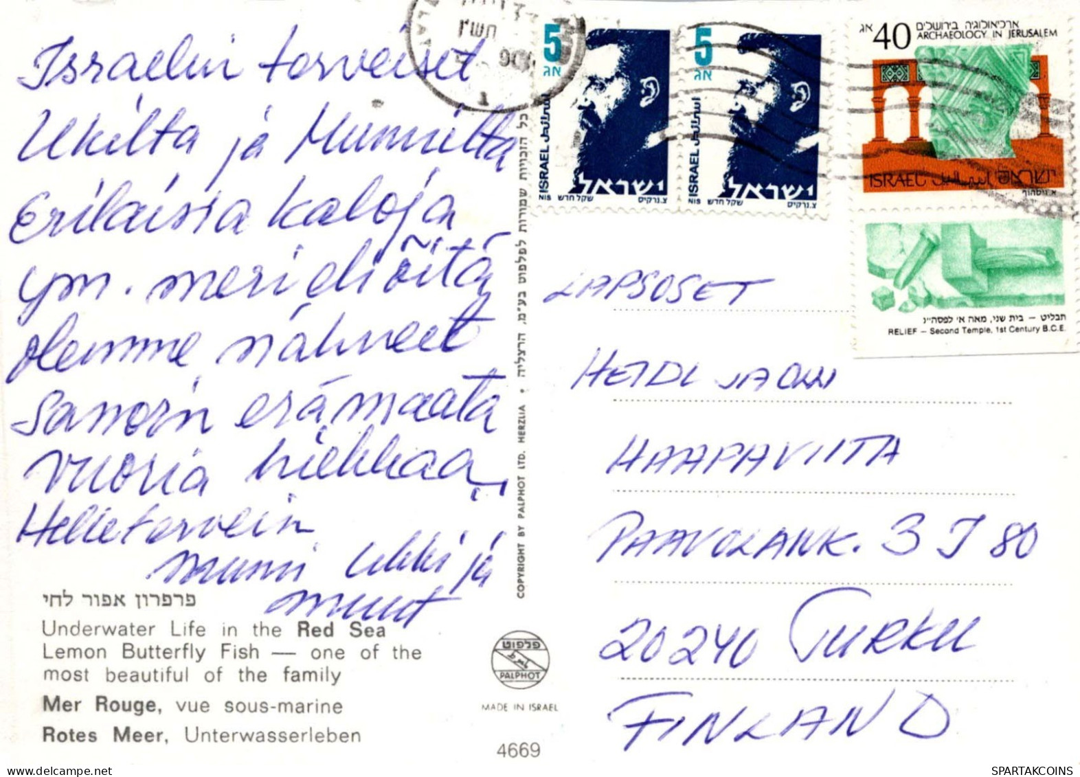 PESCADO Animales Vintage Tarjeta Postal CPSM #PBS886.A - Vissen & Schaaldieren