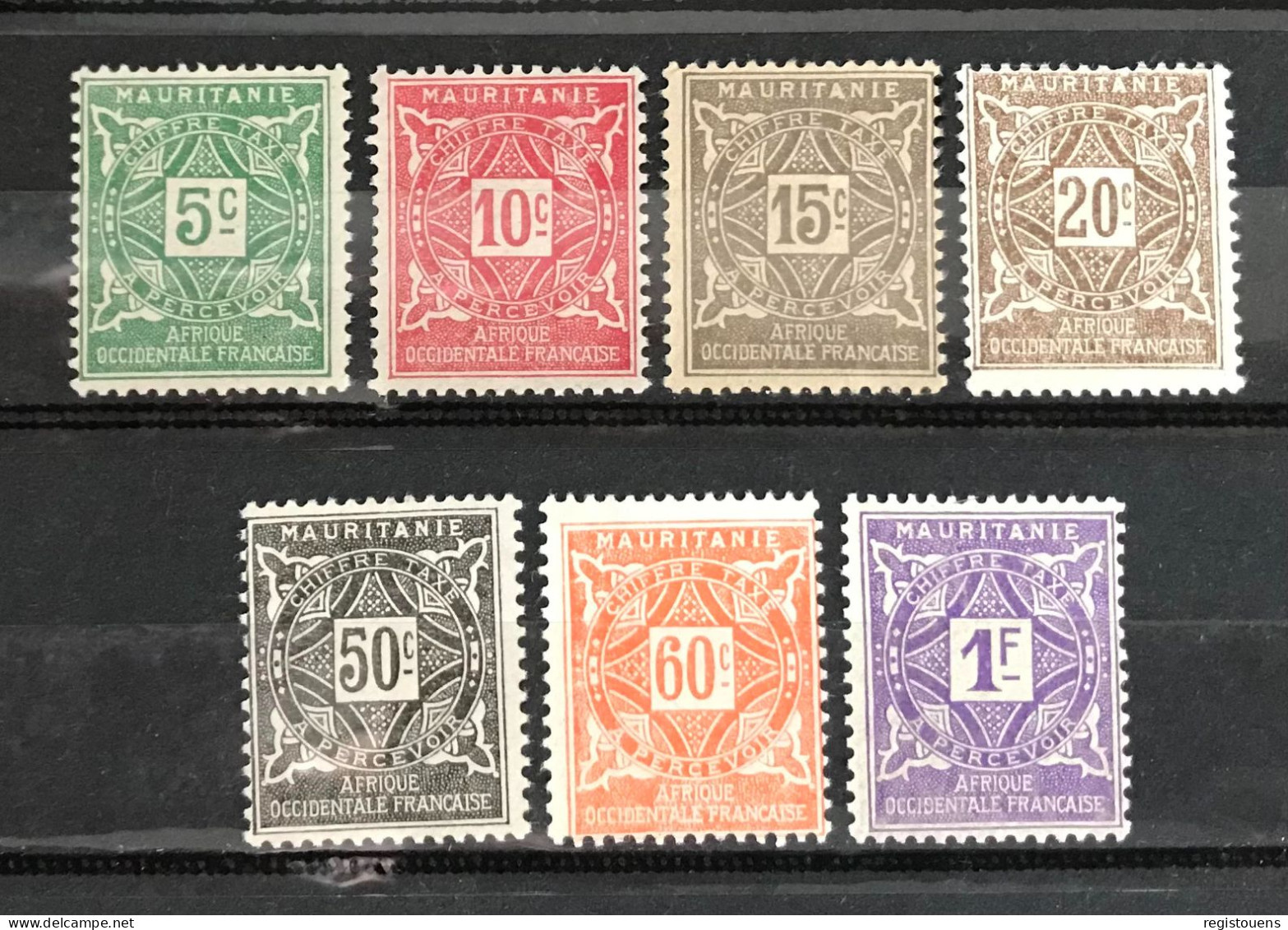 Lot De 7 Timbres Taxes Mauritanie 1914 - Neufs
