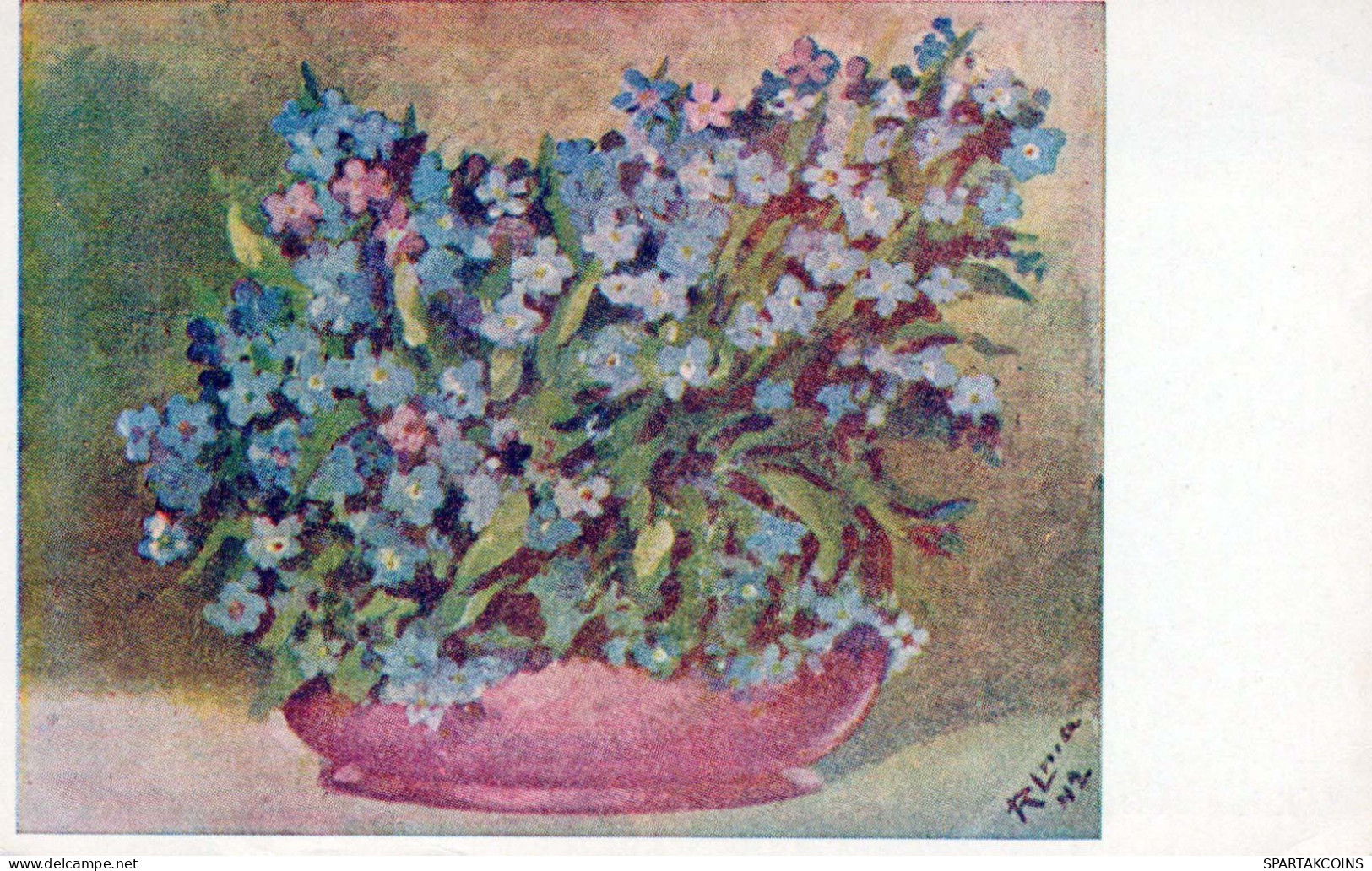 FLOWERS Vintage Postcard CPSMPF #PKG044.A - Blumen