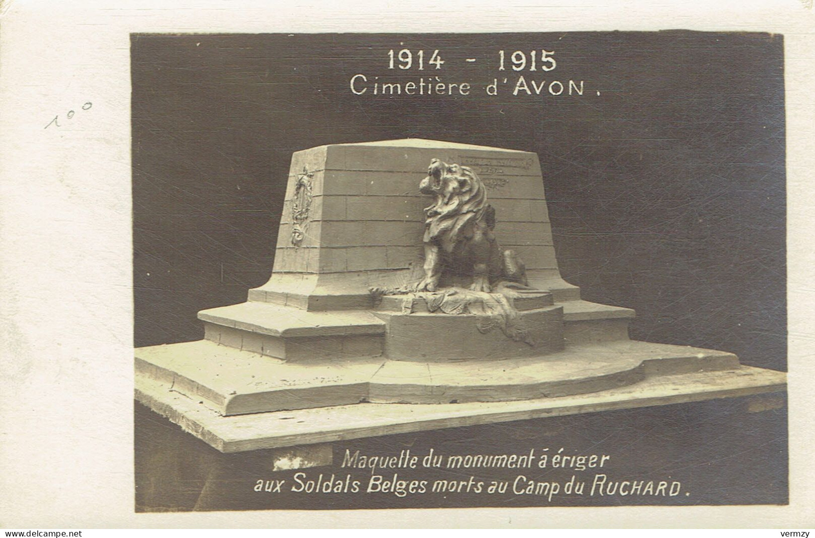 CPA  Cimetière D' AVON (Fr-37) : Maquette Du Monument à ériger Aux Soldats Belges Morts Au Camp Du Ruchard - Monumenti Ai Caduti