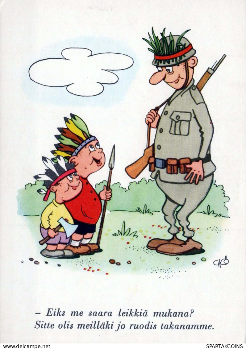 SOLDIERS HUMOUR Militaria Vintage Postcard CPSM #PBV818.A - Humoristiques