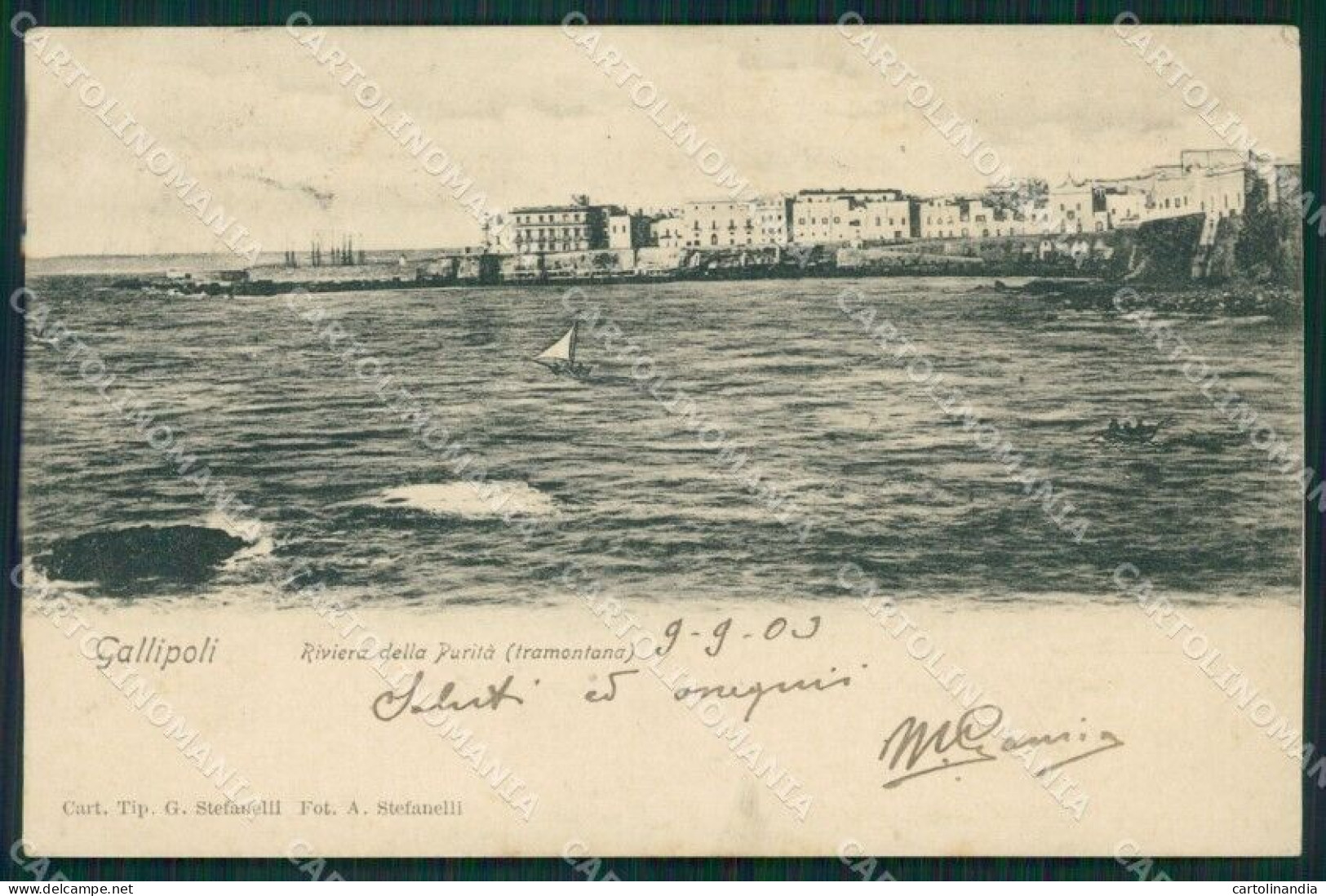 Lecce Gallipoli Riviera Della Purità PIEGHINA Postcard Cartolina KF3384 - Lecce