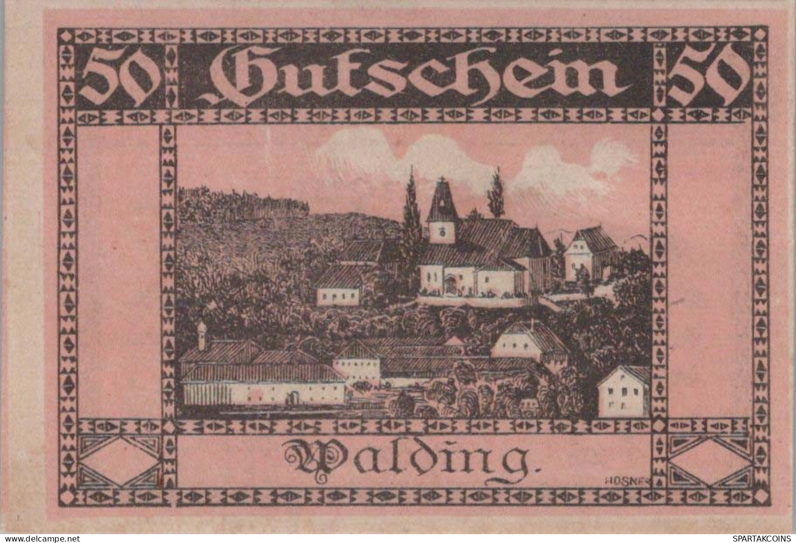 50 HELLER 1920 Stadt WALDING Oberösterreich Österreich Notgeld Papiergeld Banknote #PG774 - Lokale Ausgaben