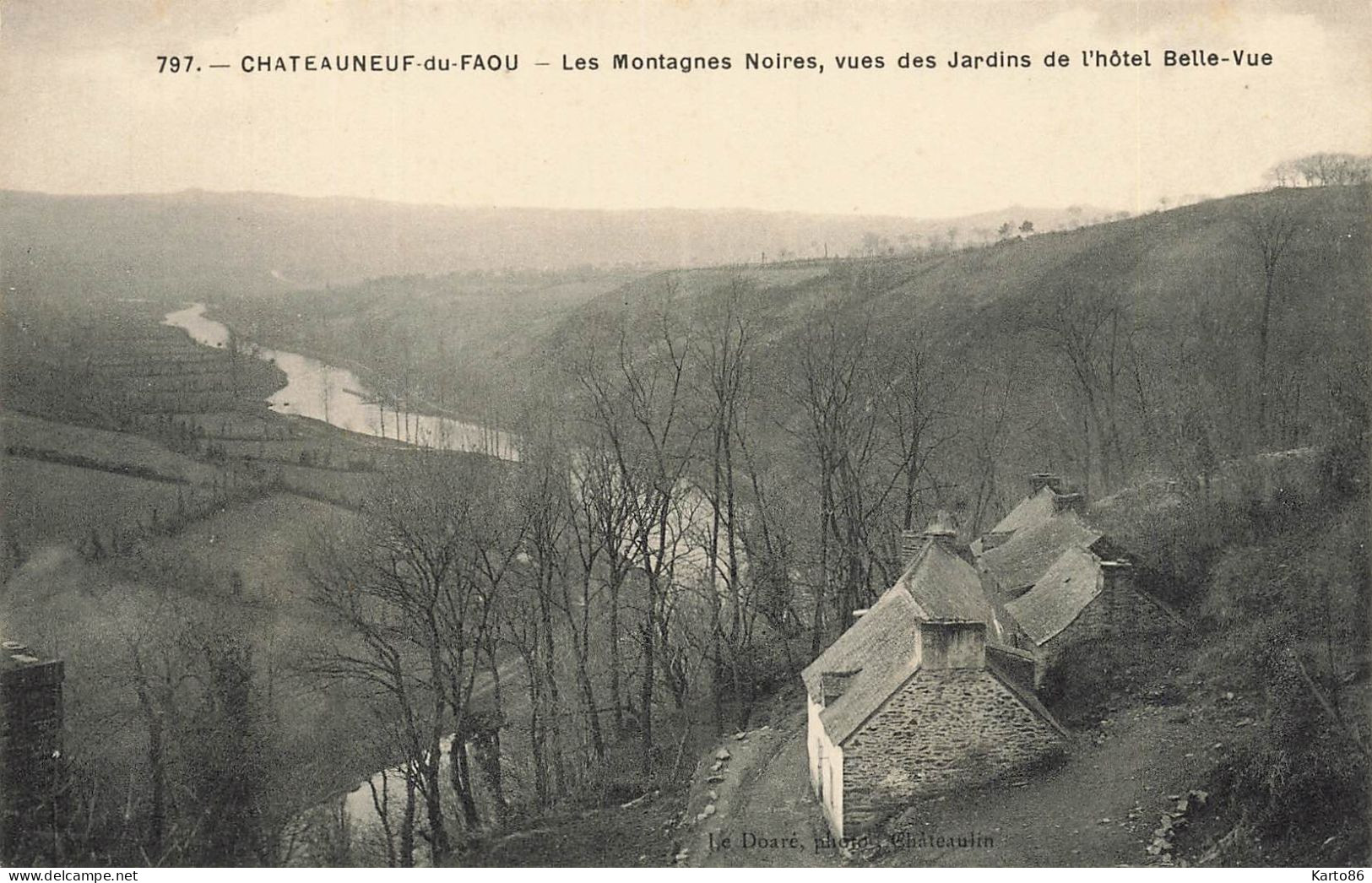 Châteauneuf Du Faou * Les Montagnes Noires , Vues Des Jardins De L'hôtel Belle Vue - Châteauneuf-du-Faou