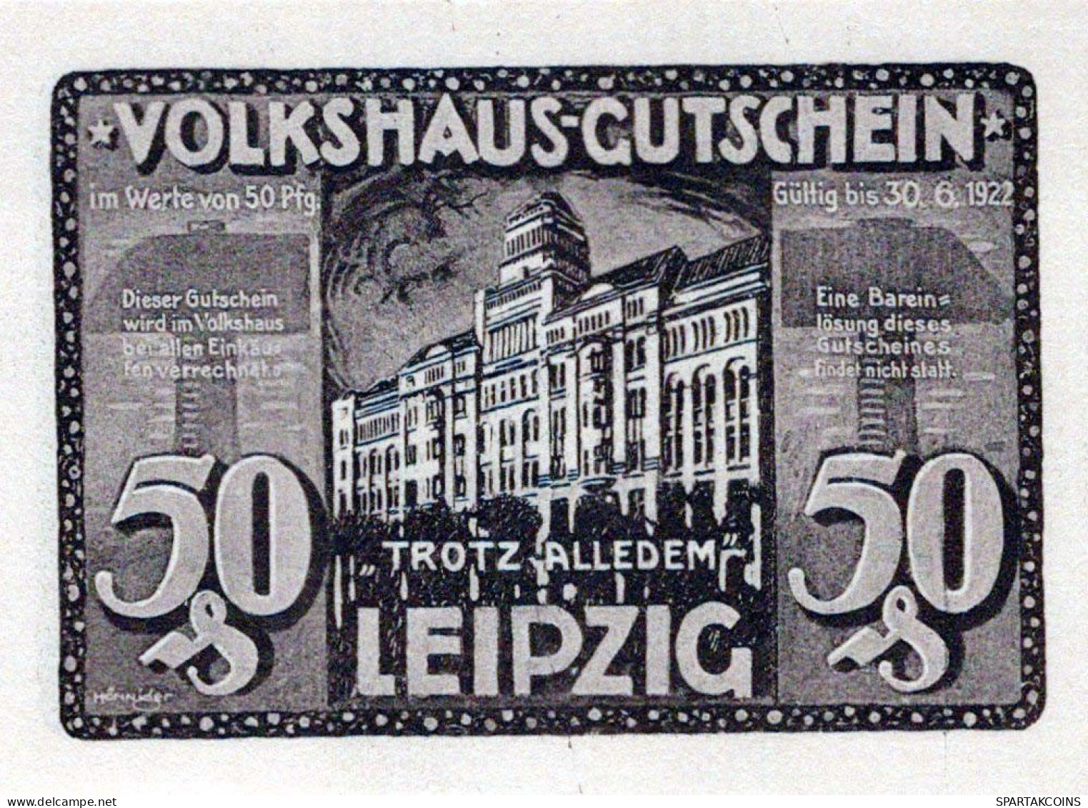 50 PFENNIG 1920 Stadt LEIPZIG Saxony UNC DEUTSCHLAND Notgeld Banknote #PC116 - [11] Emissions Locales