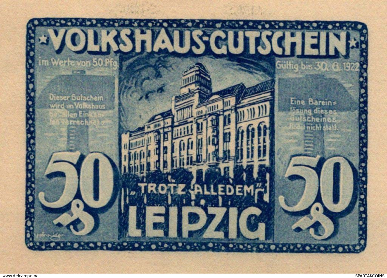 50 PFENNIG 1920 Stadt LEIPZIG Saxony UNC DEUTSCHLAND Notgeld Banknote #PC106 - [11] Emissions Locales