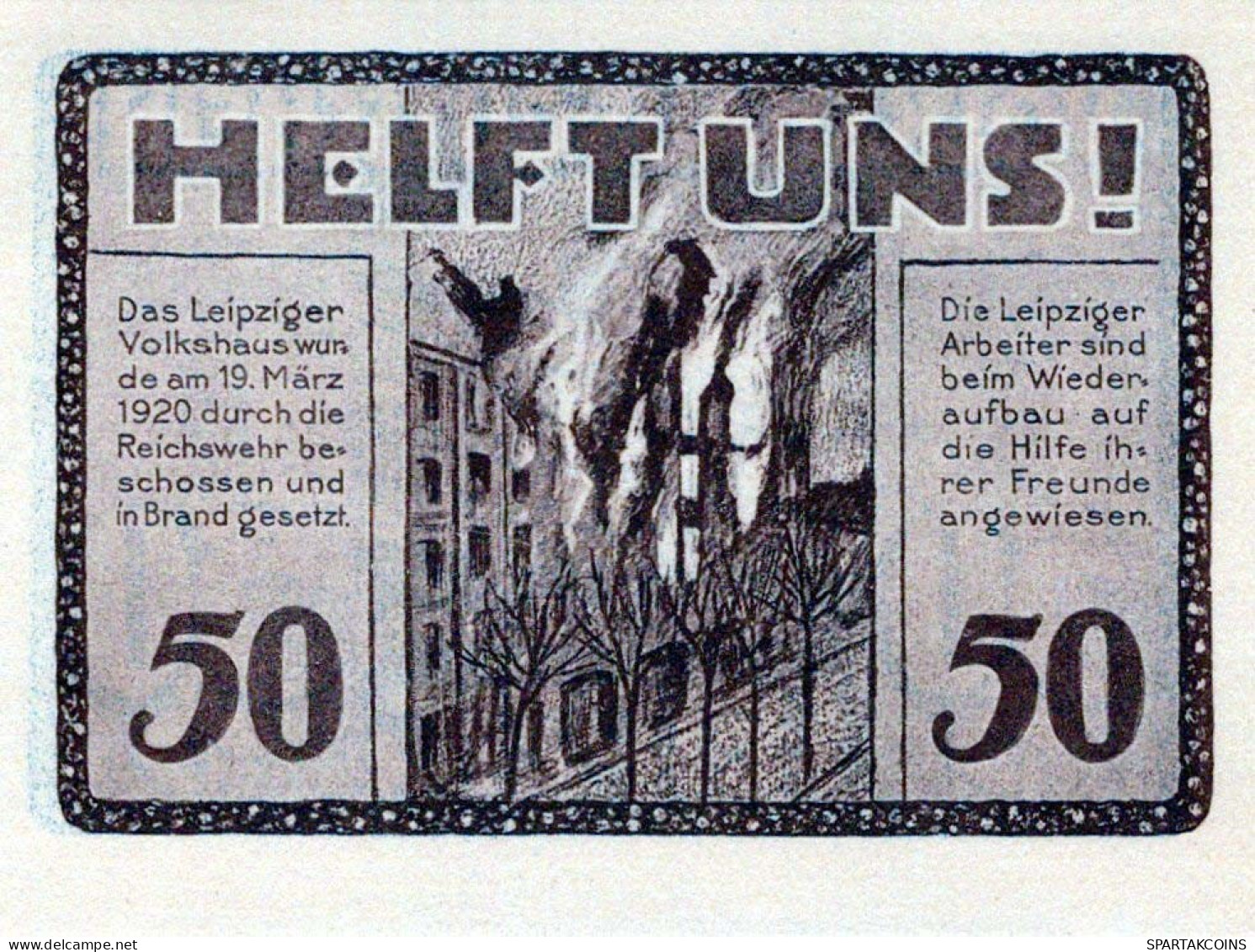 50 PFENNIG 1920 Stadt LEIPZIG Saxony UNC DEUTSCHLAND Notgeld Banknote #PC107 - [11] Emissions Locales