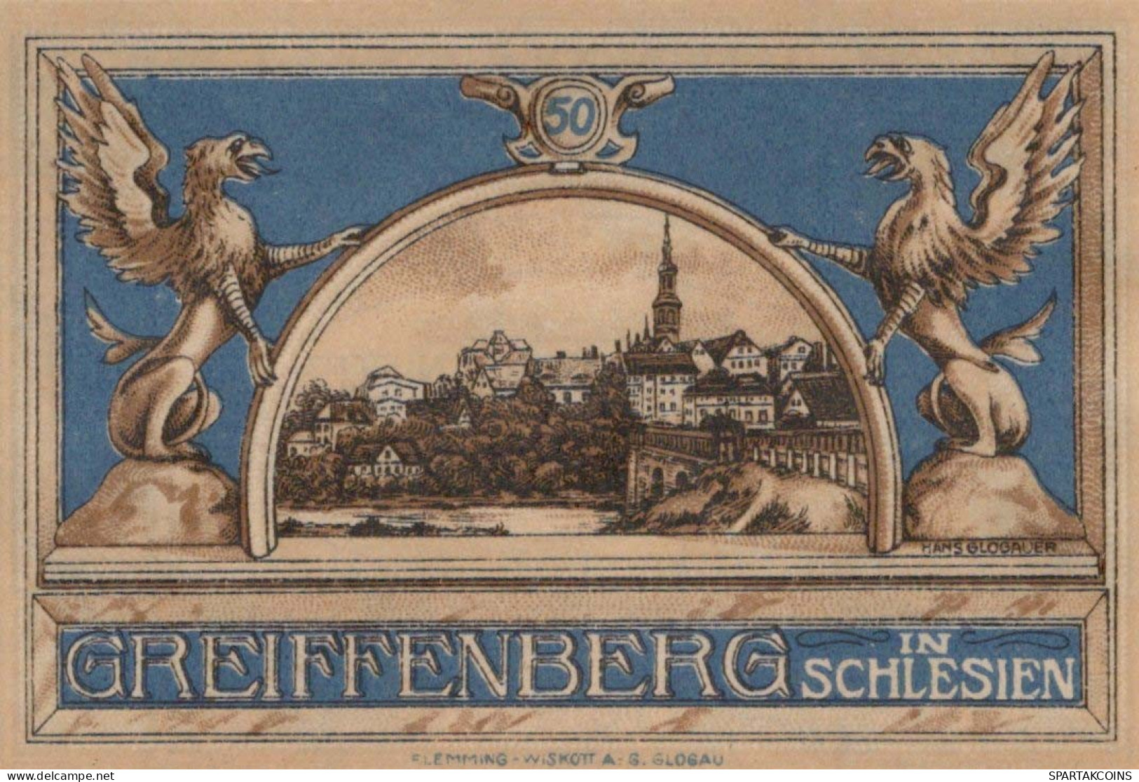 50 PFENNIG 1920 Stadt GREIFFENBERG Niedrigeren Silesia UNC DEUTSCHLAND Notgeld #PI621 - [11] Emissions Locales