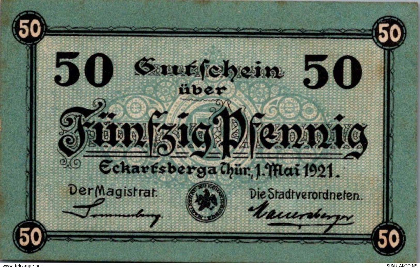 50 PFENNIG 1921 Stadt ECKARTSBERGA Saxony UNC DEUTSCHLAND Notgeld #PA504 - [11] Local Banknote Issues