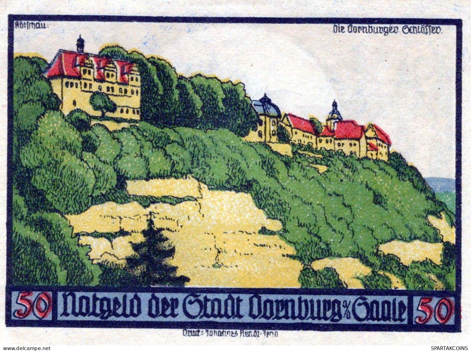 50 PFENNIG 1921 Stadt DORNBURG Thuringia UNC DEUTSCHLAND Notgeld Banknote #PA493 - [11] Local Banknote Issues