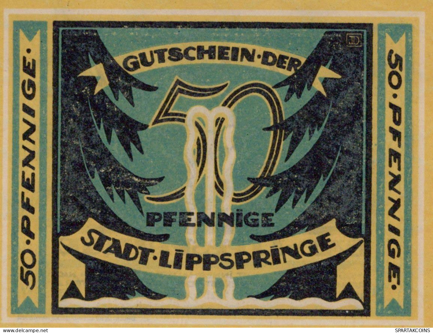 50 PFENNIG 1921 Stadt BAD LIPPSPRINGE Westphalia UNC DEUTSCHLAND Notgeld #PI646 - [11] Emissions Locales
