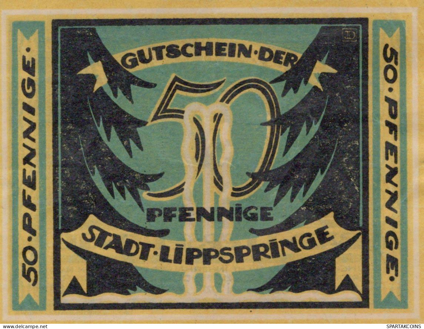 50 PFENNIG 1921 Stadt BAD LIPPSPRINGE Westphalia DEUTSCHLAND Notgeld #PF640 - [11] Emissions Locales
